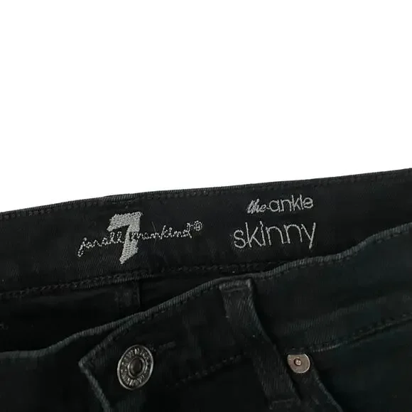 REVOLVE 7 For All Mankind Step Hem Skinny Jeans in Washed Overdye Black Size 27